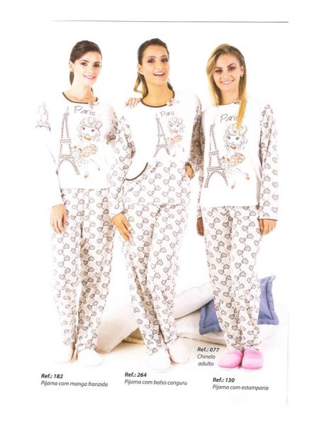 Pijama com Manga Franzida - Ref. 182